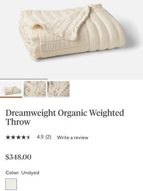 Organic Weighted Throw in Undyed 72 X 60